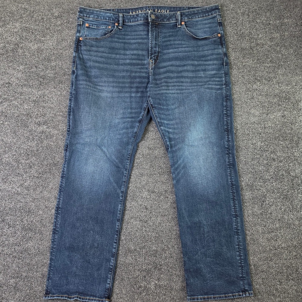 American Eagle Original Straight Jeans Men's 42x32 Airflex+ Blue Denim Dark Wash